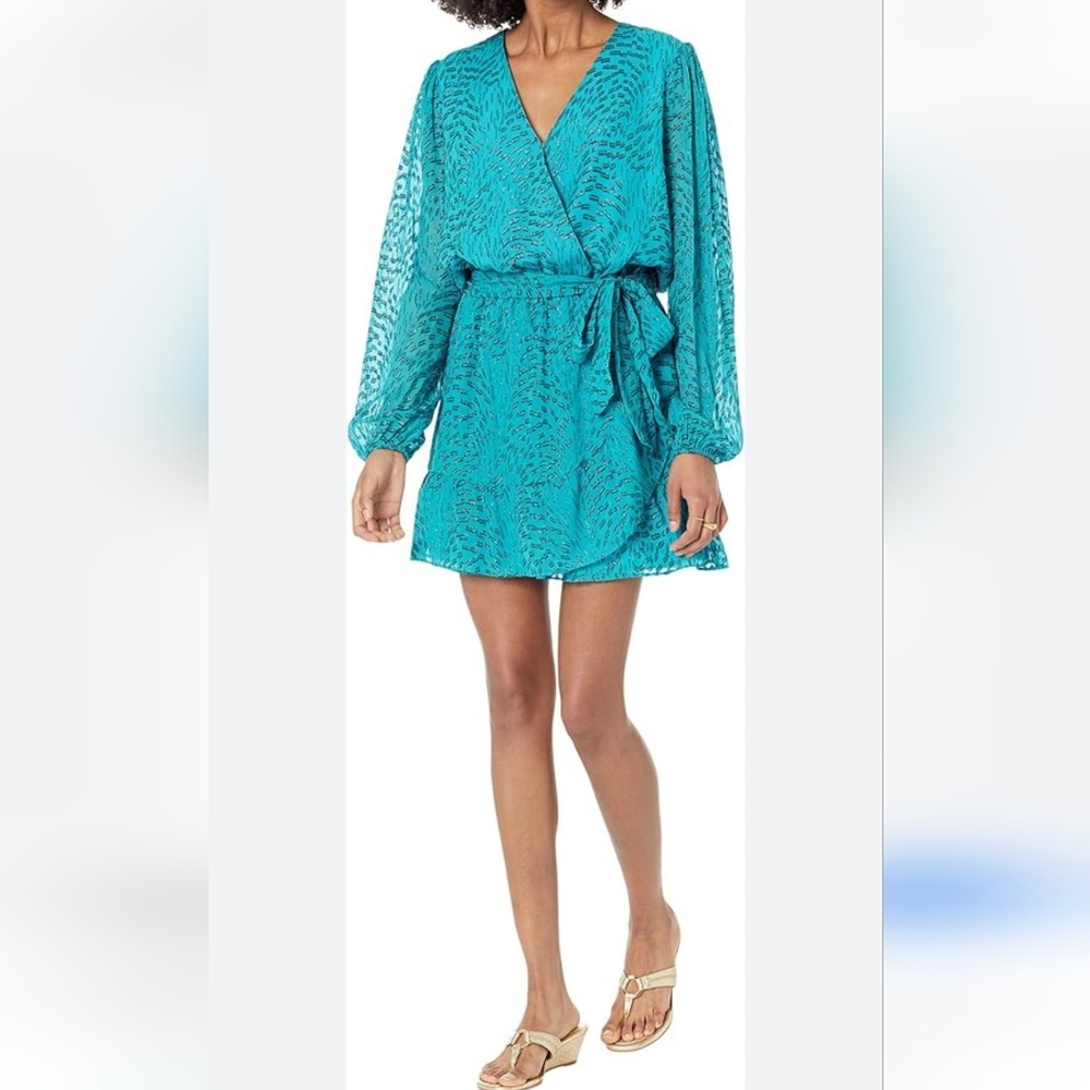 Lilly Pulitzer Teal Silk Alfie Romper